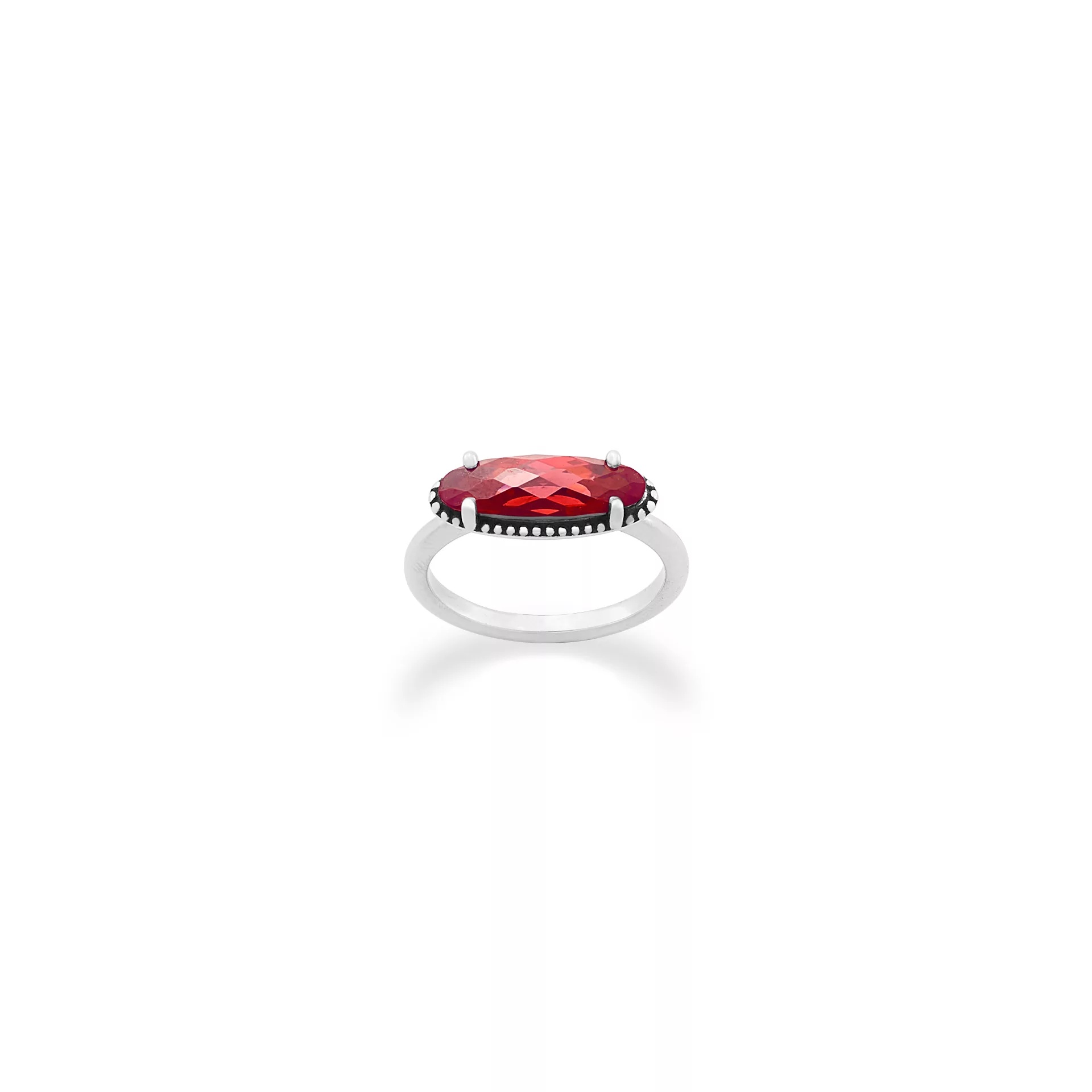 Beaded Horizon Gemstone Ring