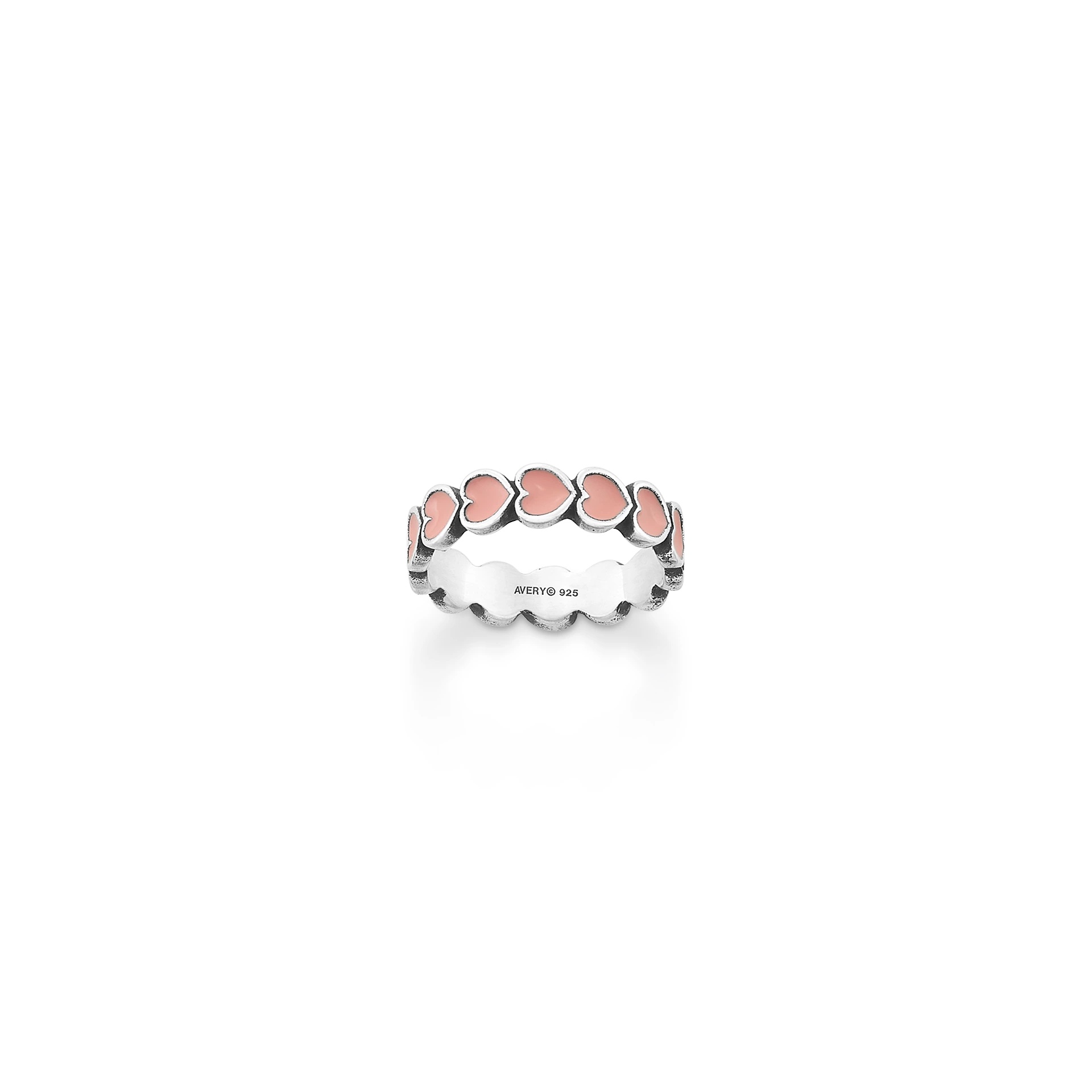 Enamel Connected Hearts Ring