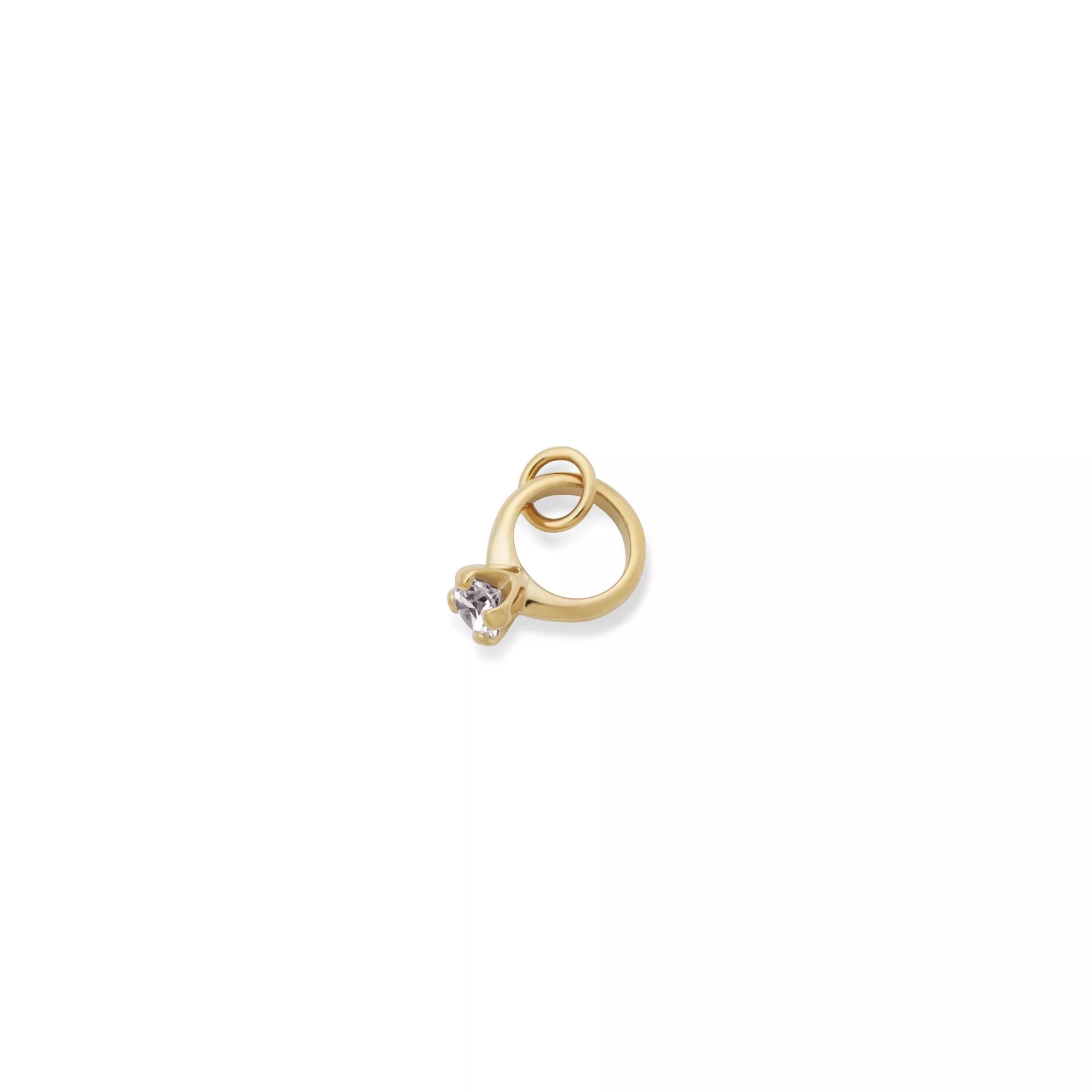 Engagement Ring Charm with Cubic Zirconia