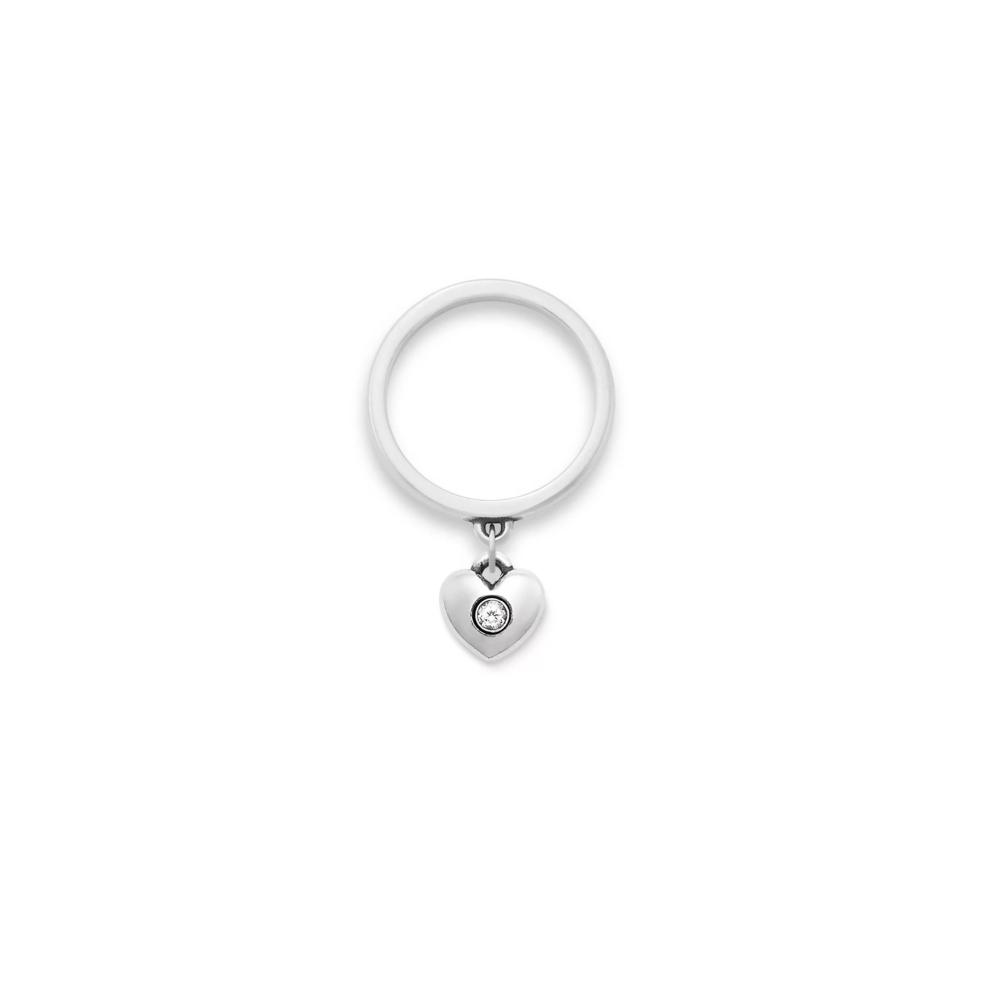 Keepsake Heart Birthstone Charm Dangle Ring