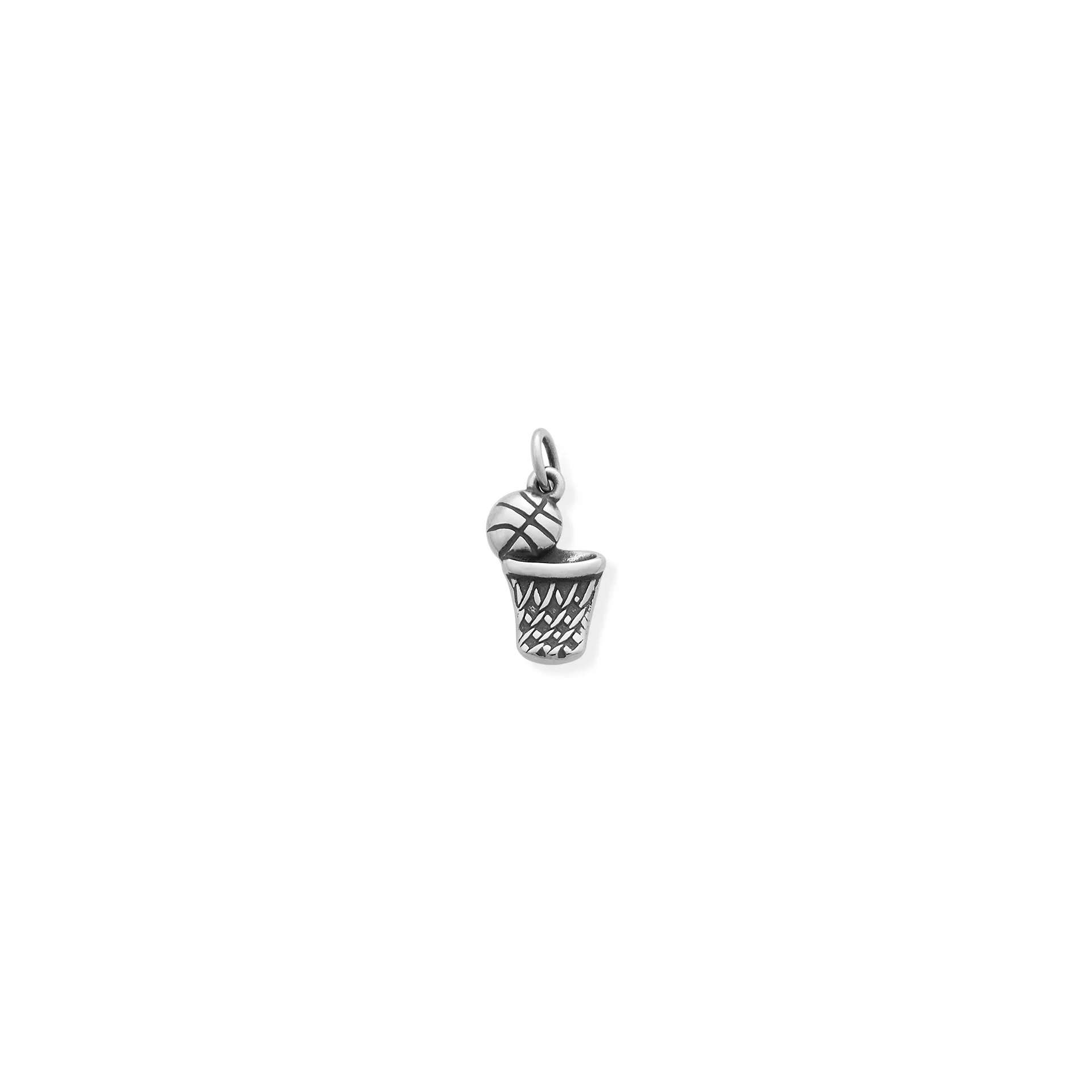 Basketball and Hoop Charm