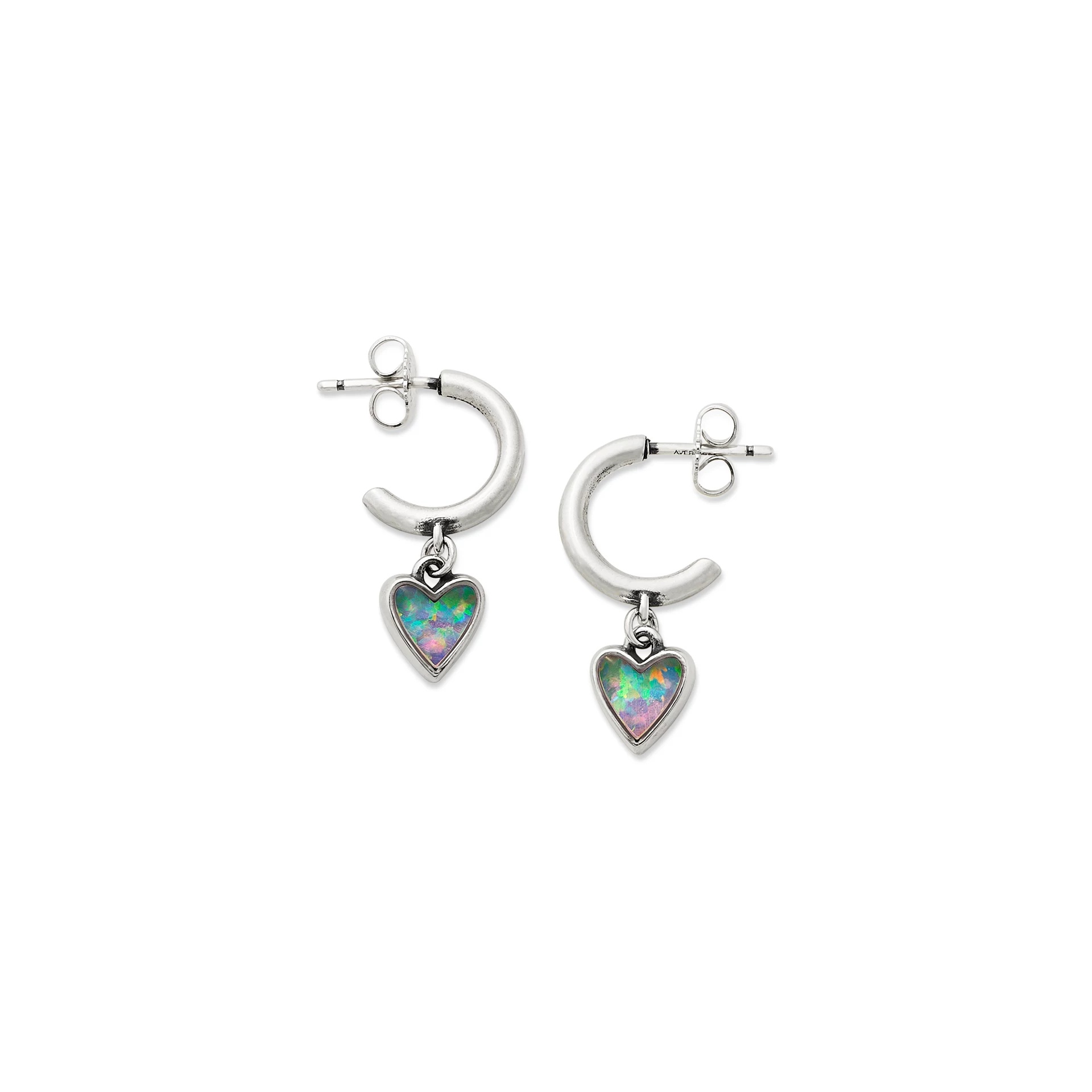 Sweetheart Gemstone Hoop Dangle EarShop All Rings