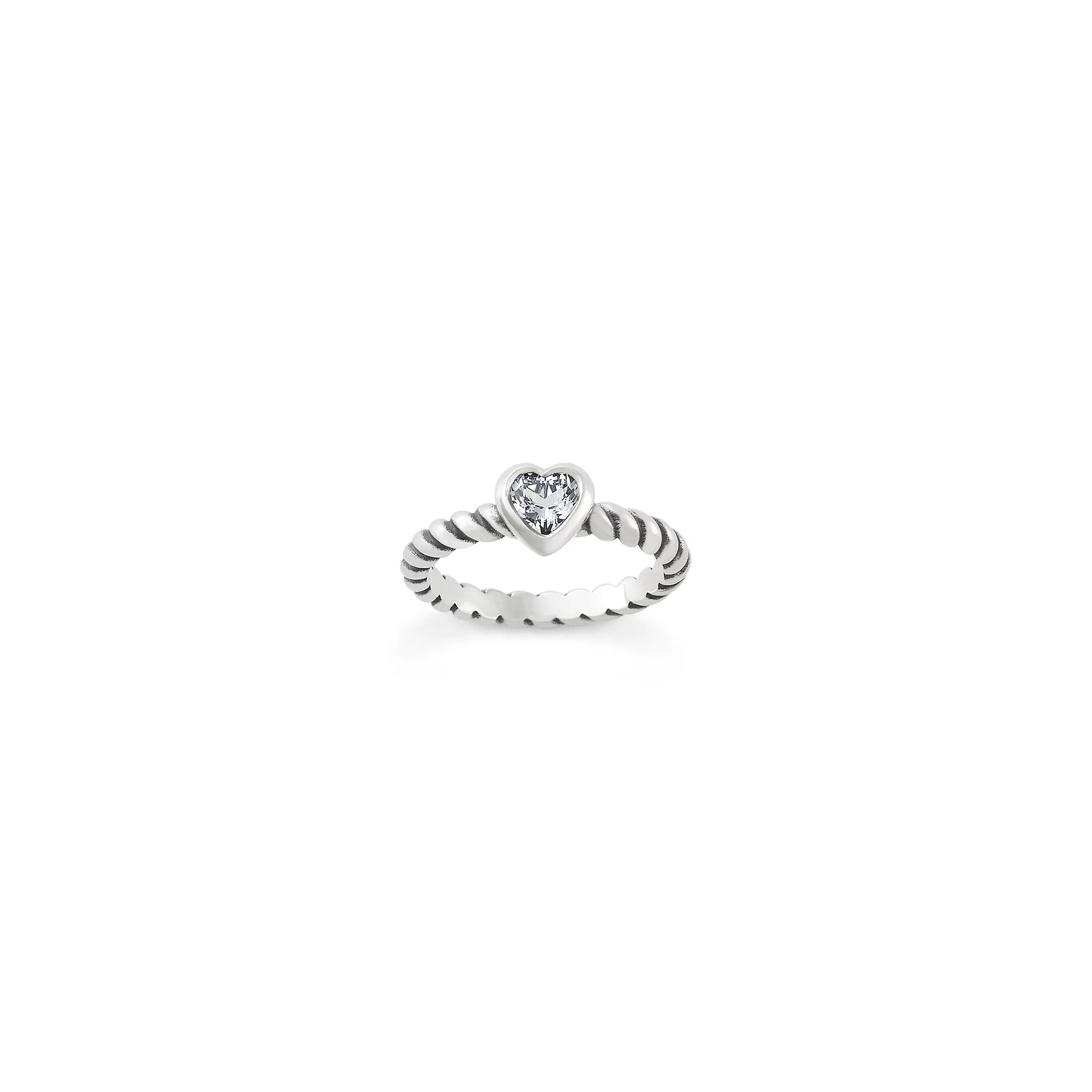 Gemstone Heart Twisted Wire Ring