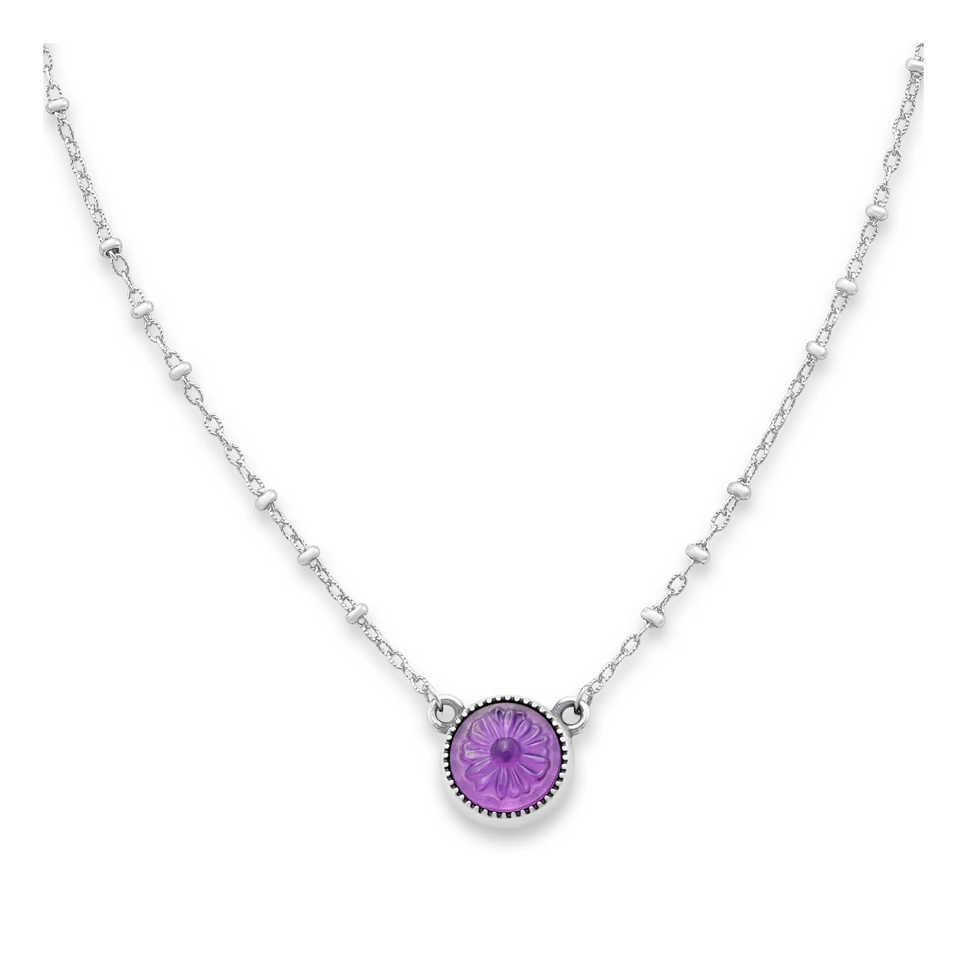 Sculpted Daisy Layered Gemstone Necklace