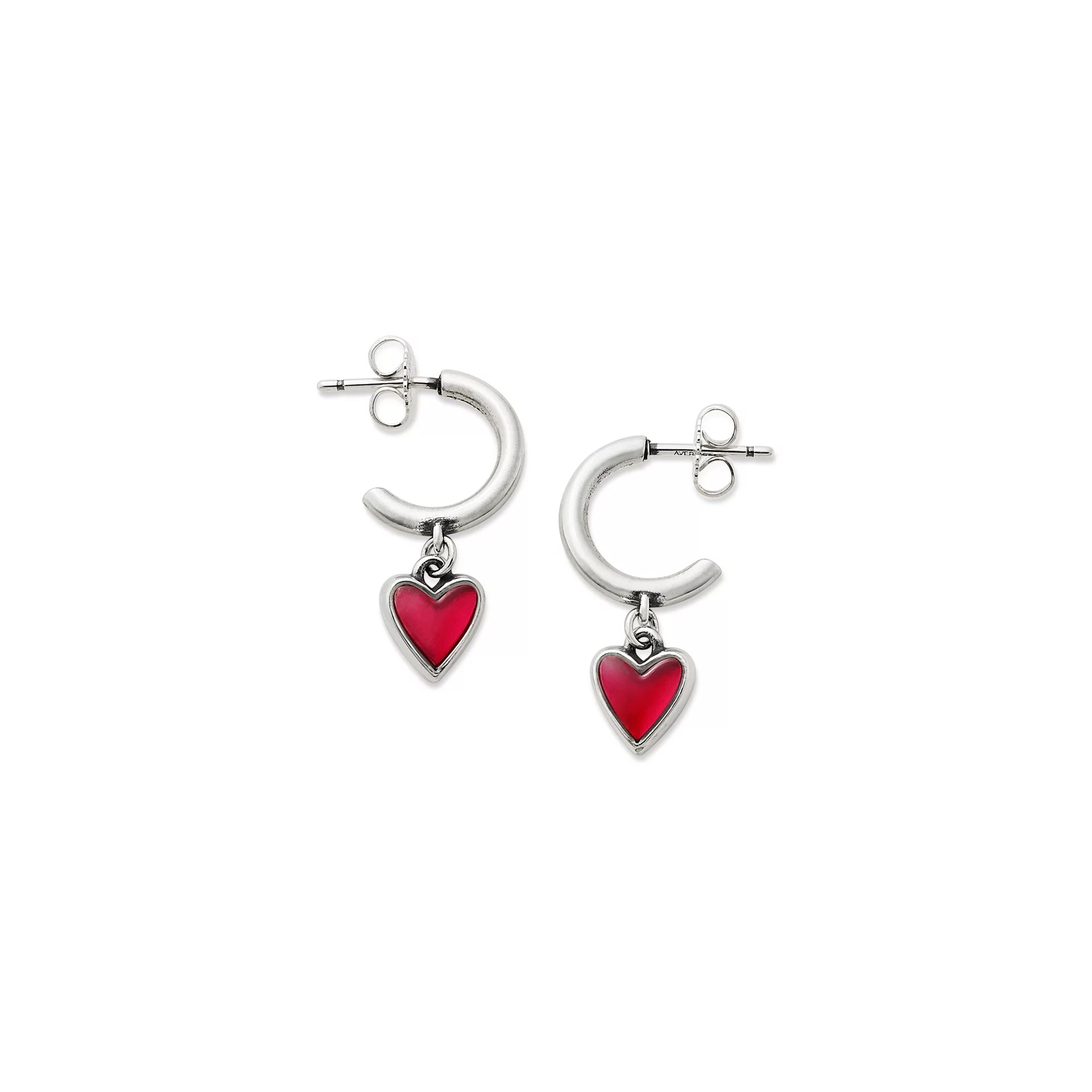 Sweetheart Gemstone Hoop Dangle EarShop All Rings
