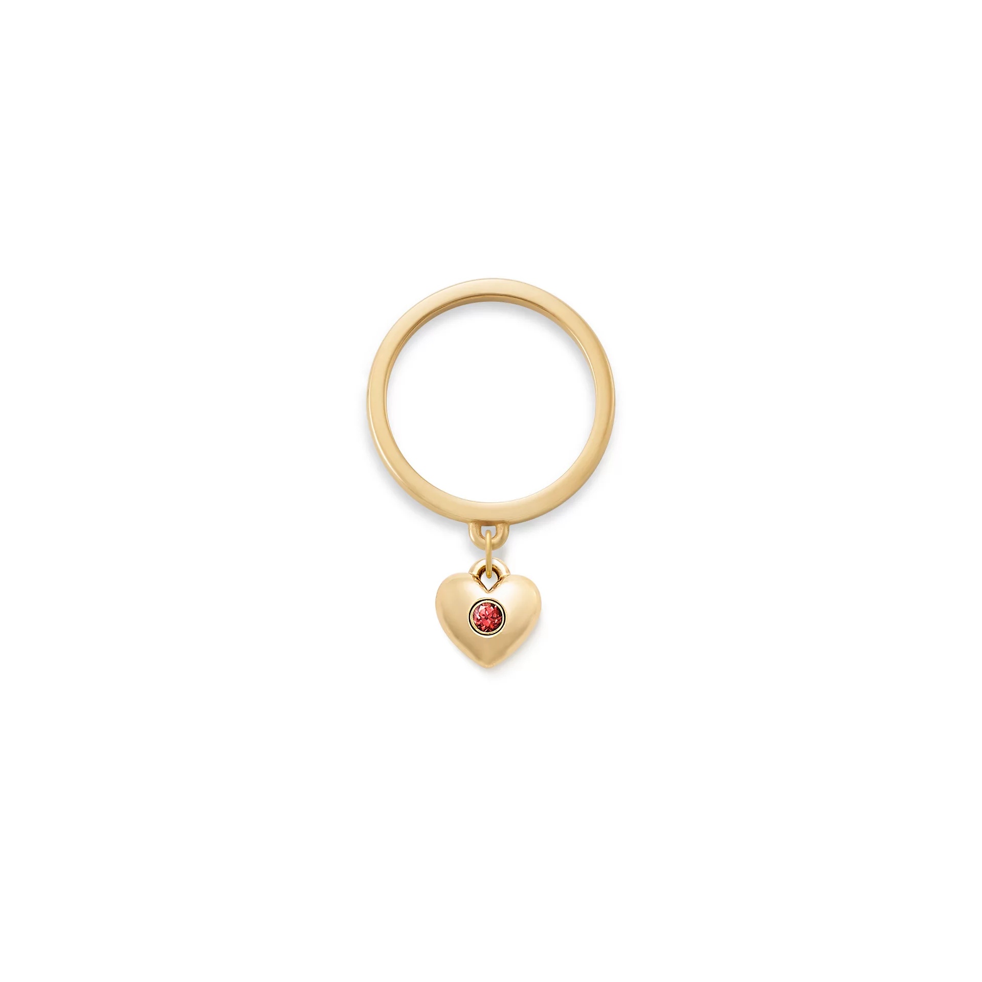 Keepsake Heart Birthstone Charm Dangle Ring