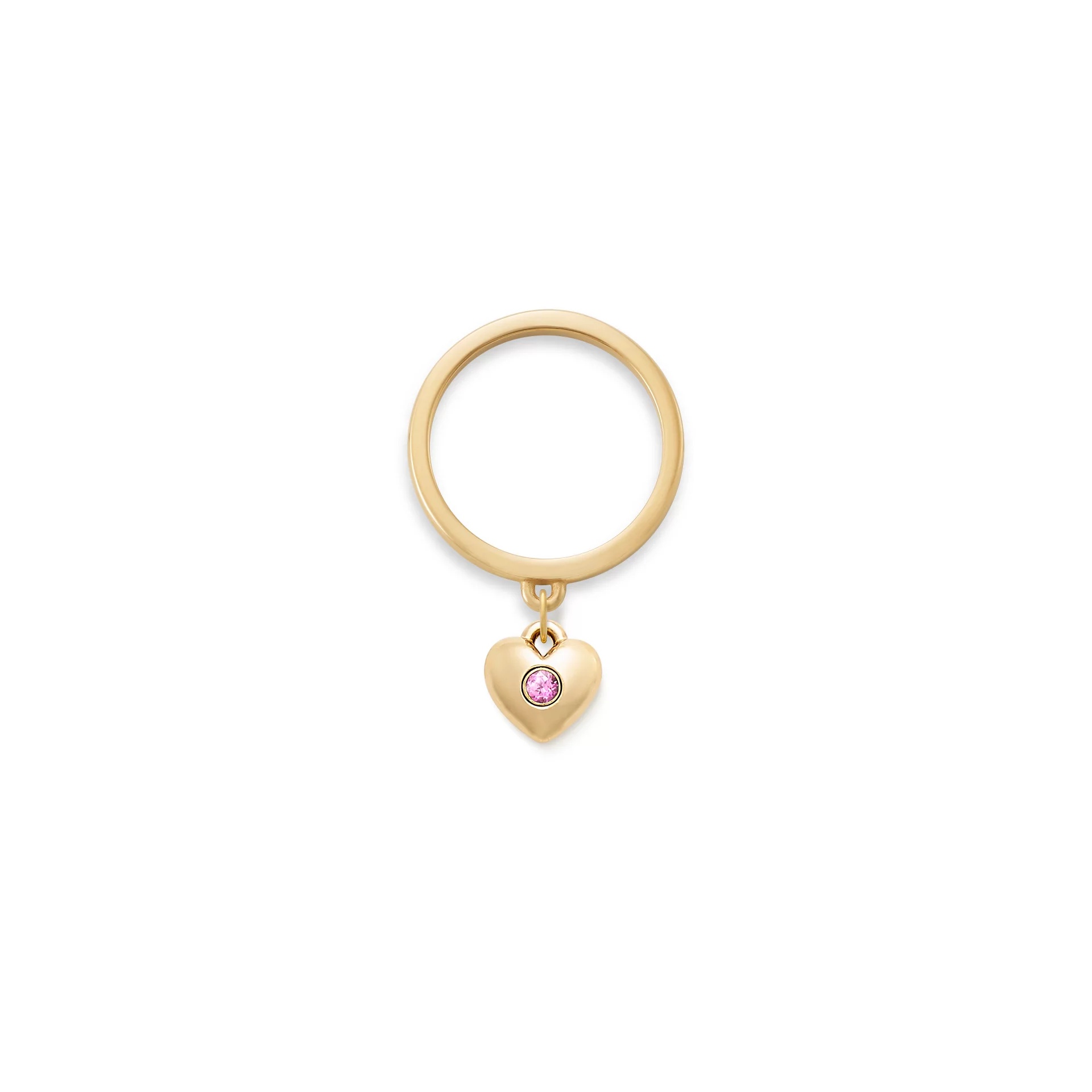 Keepsake Heart Birthstone Charm Dangle Ring