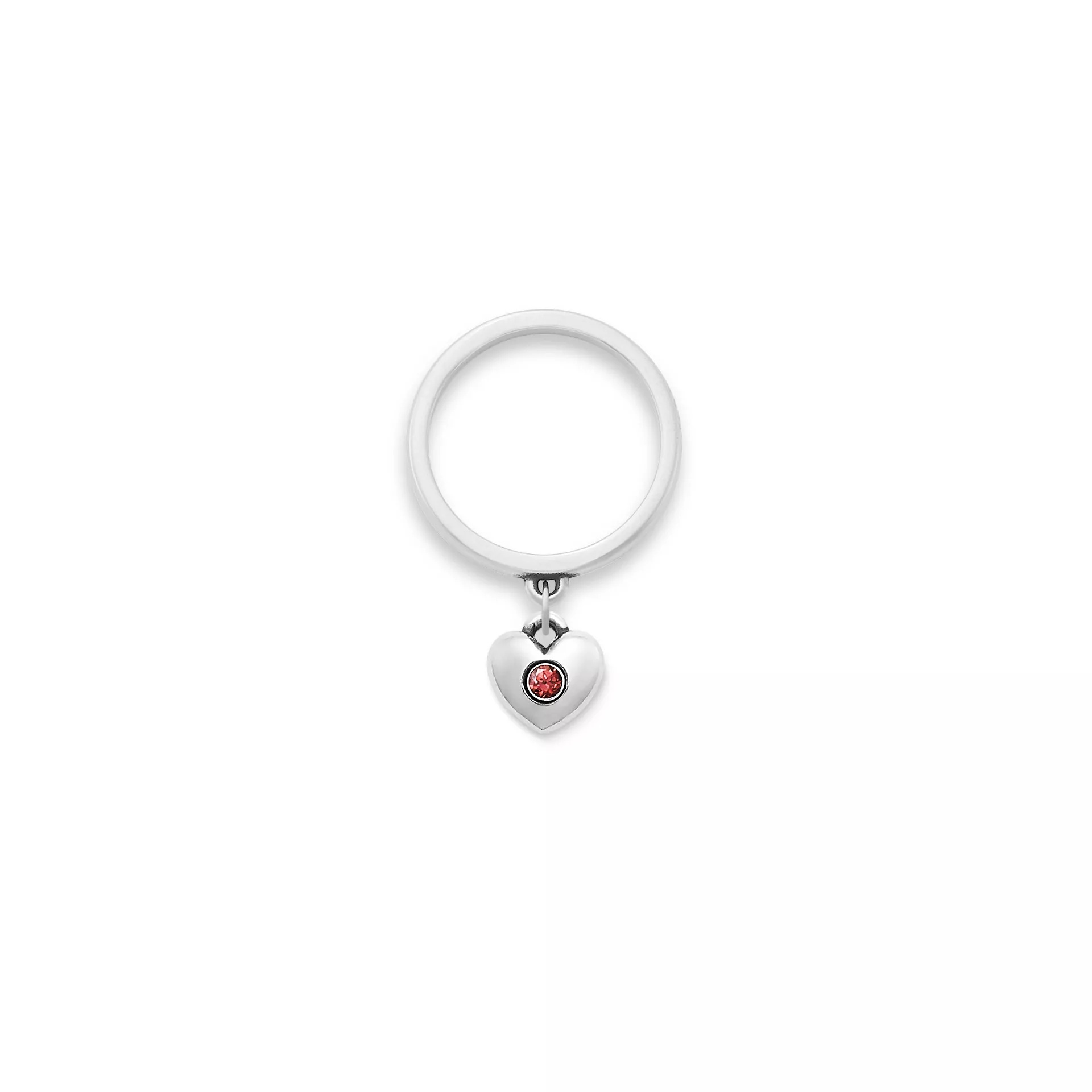 Keepsake Heart Birthstone Charm Dangle Ring