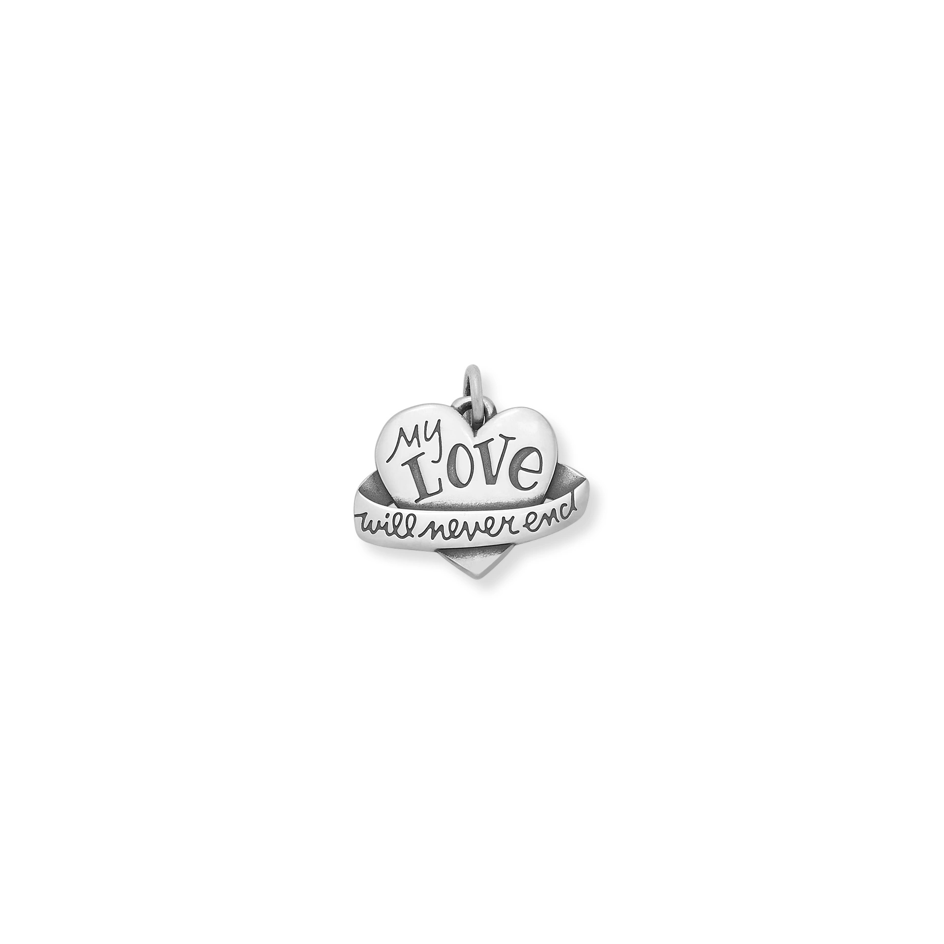 My Love Will Never End Heart Charm