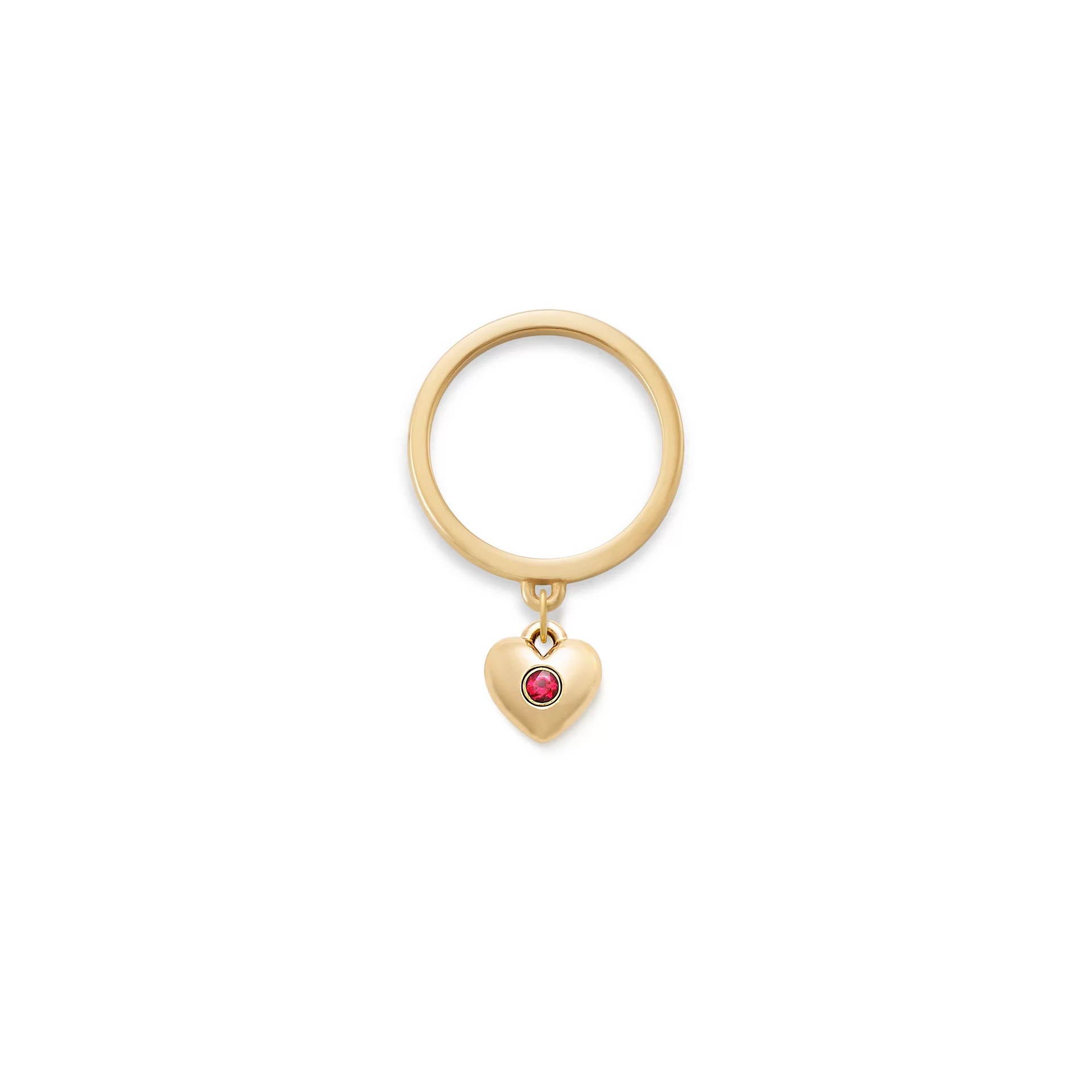 Keepsake Heart Birthstone Charm Dangle Ring