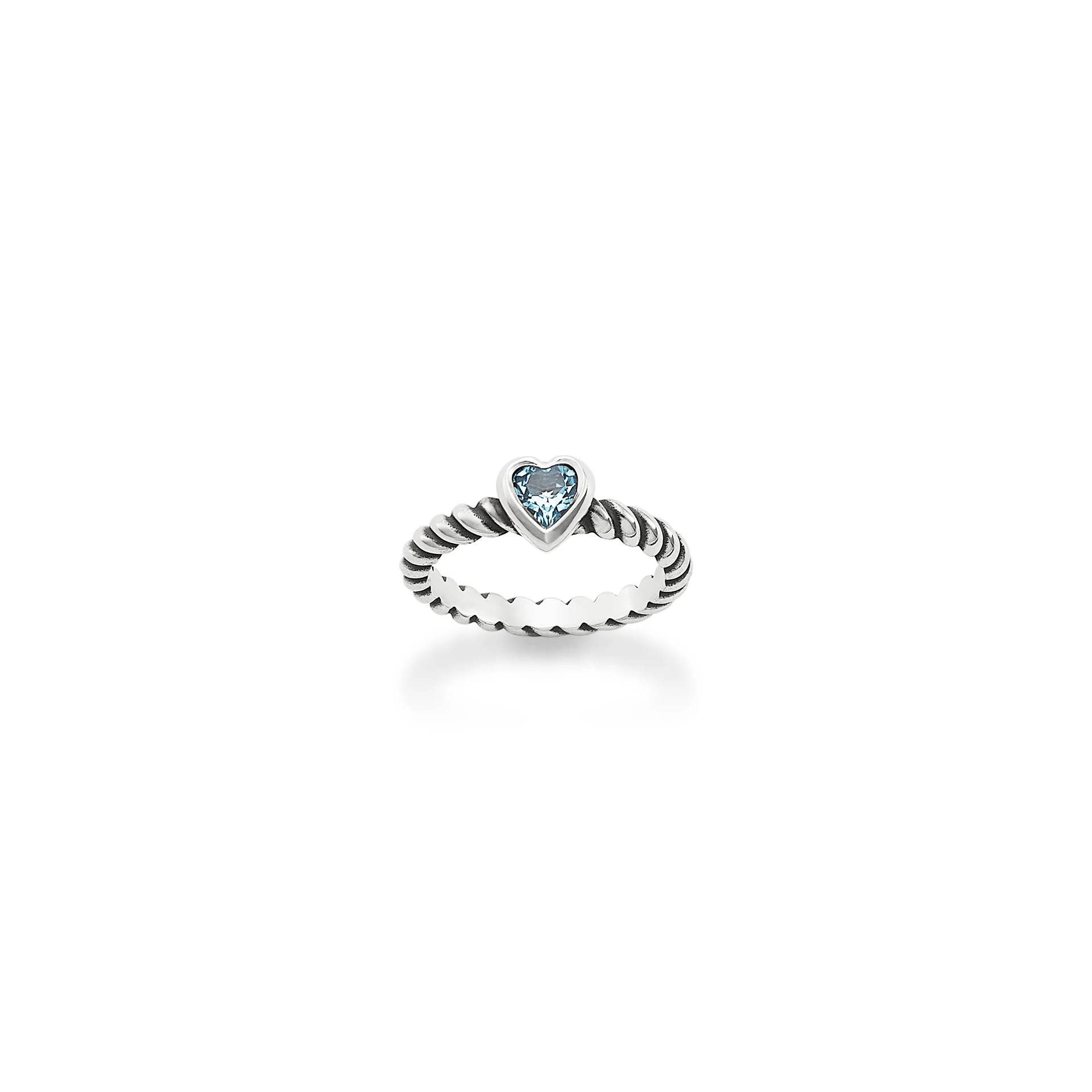 Gemstone Heart Twisted Wire Ring