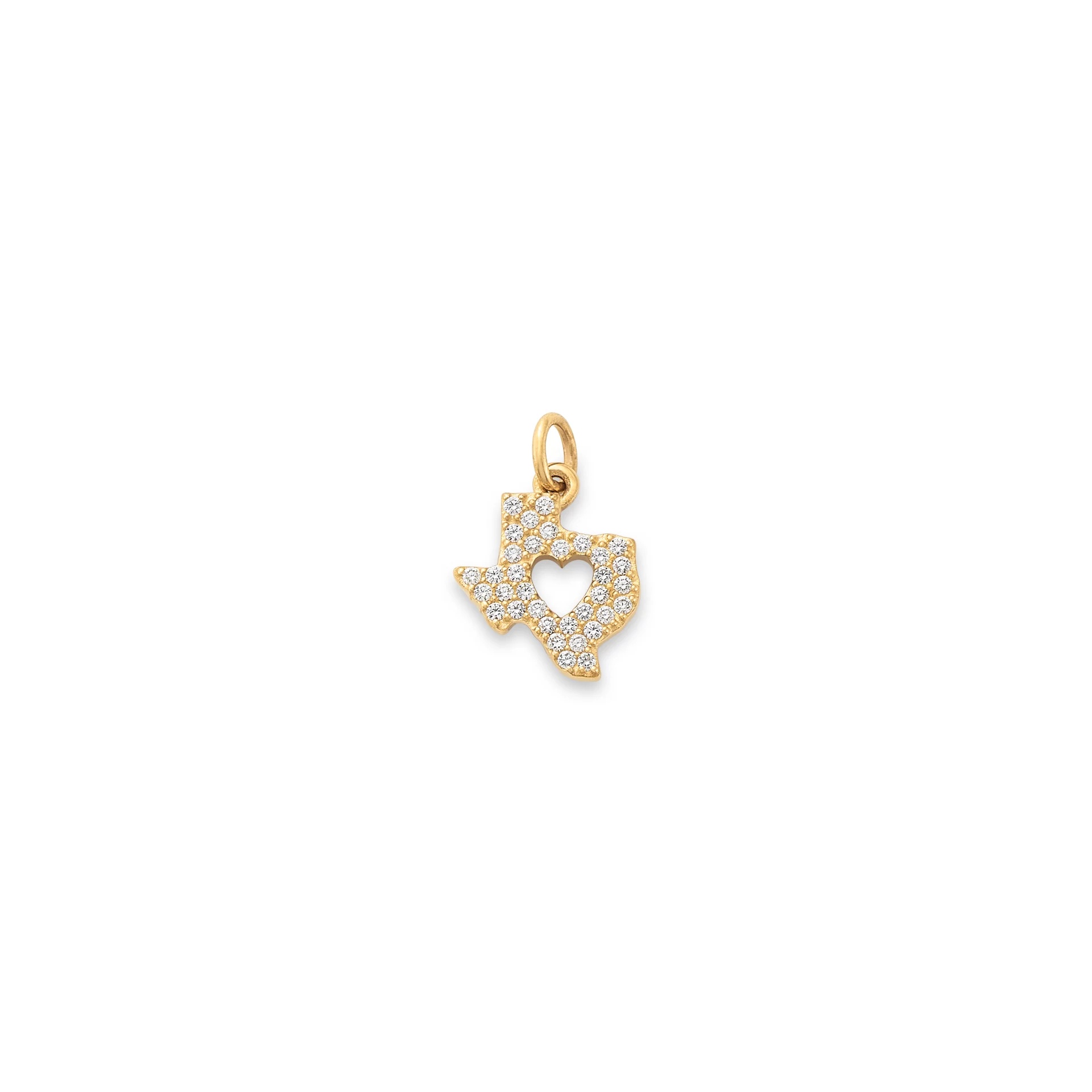 Pave Diamond Deep in the Heart of Texas Pendant