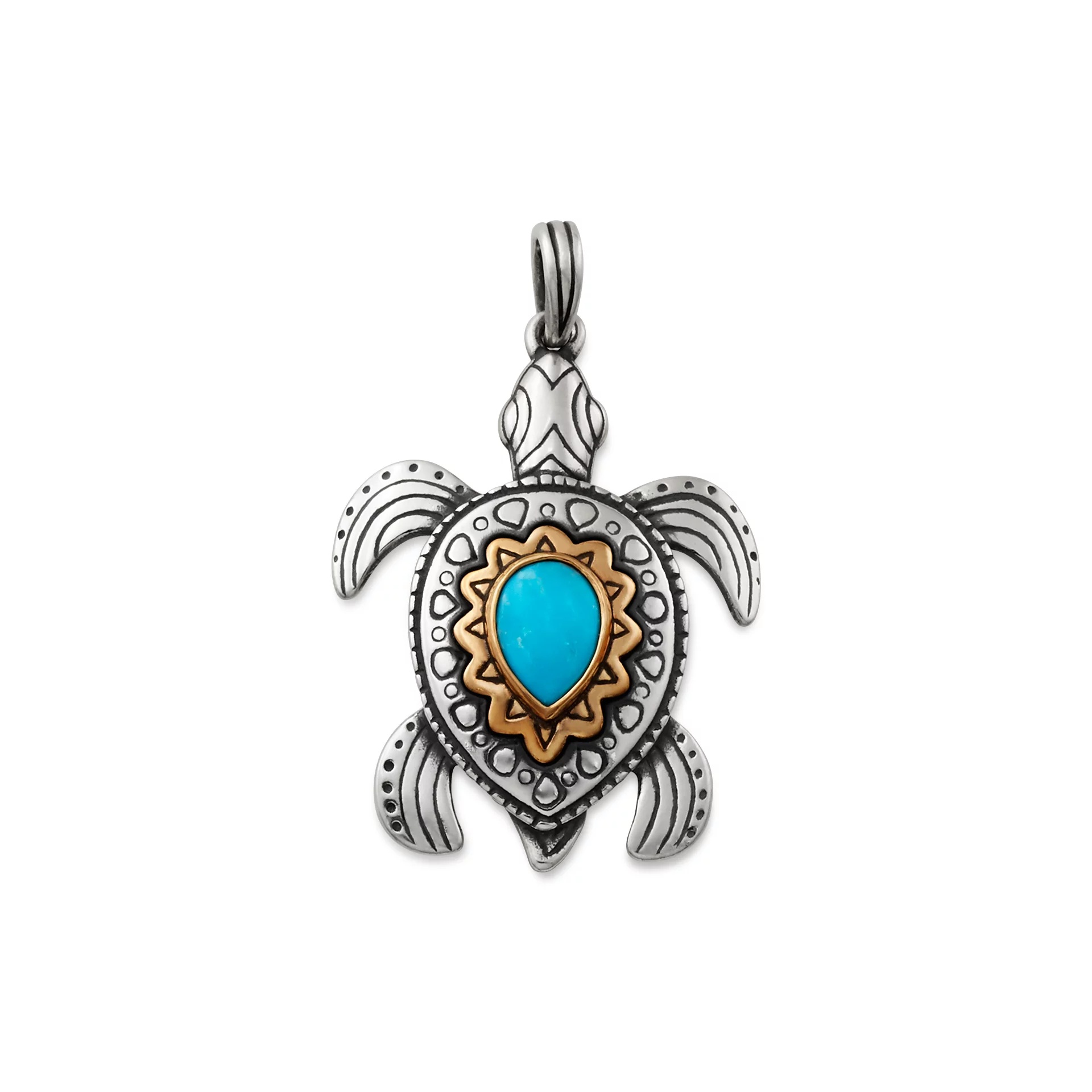 Sea Turtle Gemstone Pendant