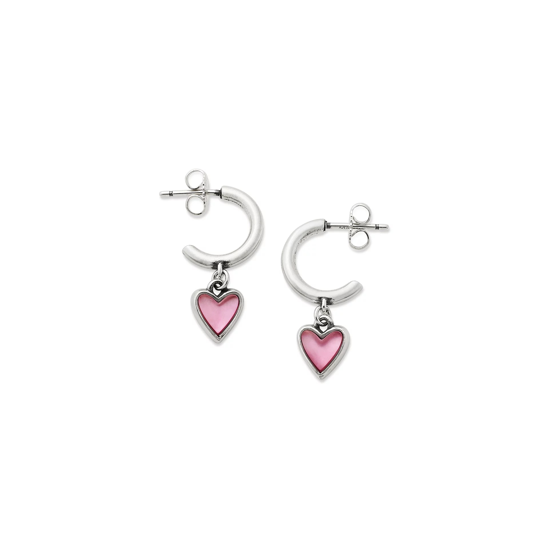 Sweetheart Gemstone Hoop Dangle EarShop All Rings