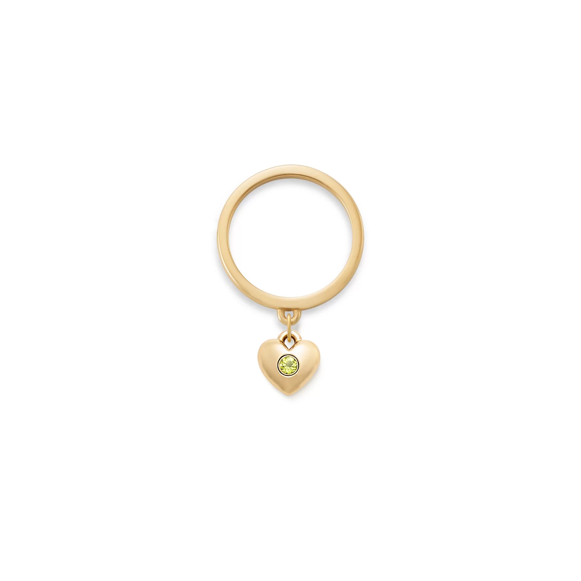 Keepsake Heart Birthstone Charm Dangle Ring