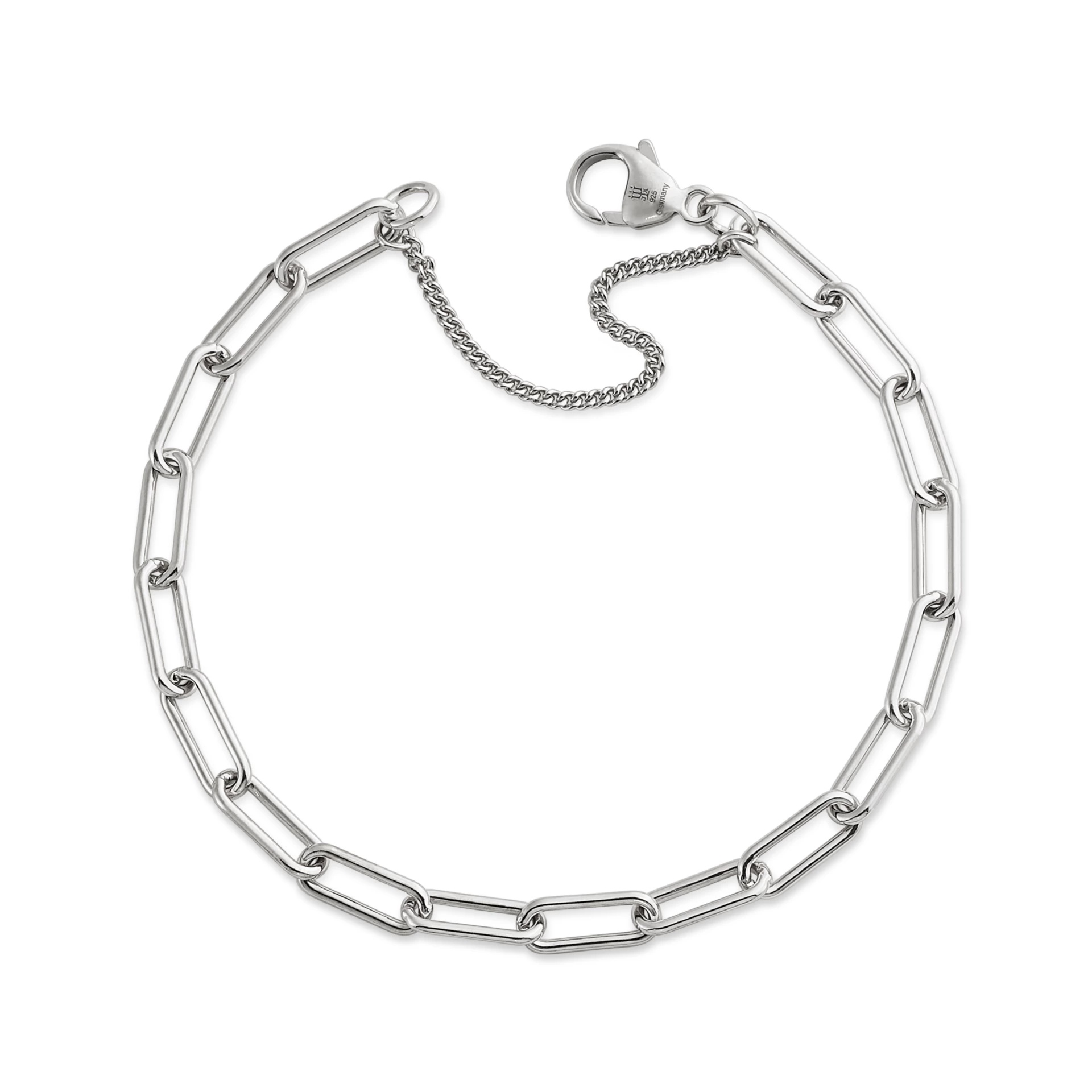 Elongated Link Charm Bracelet