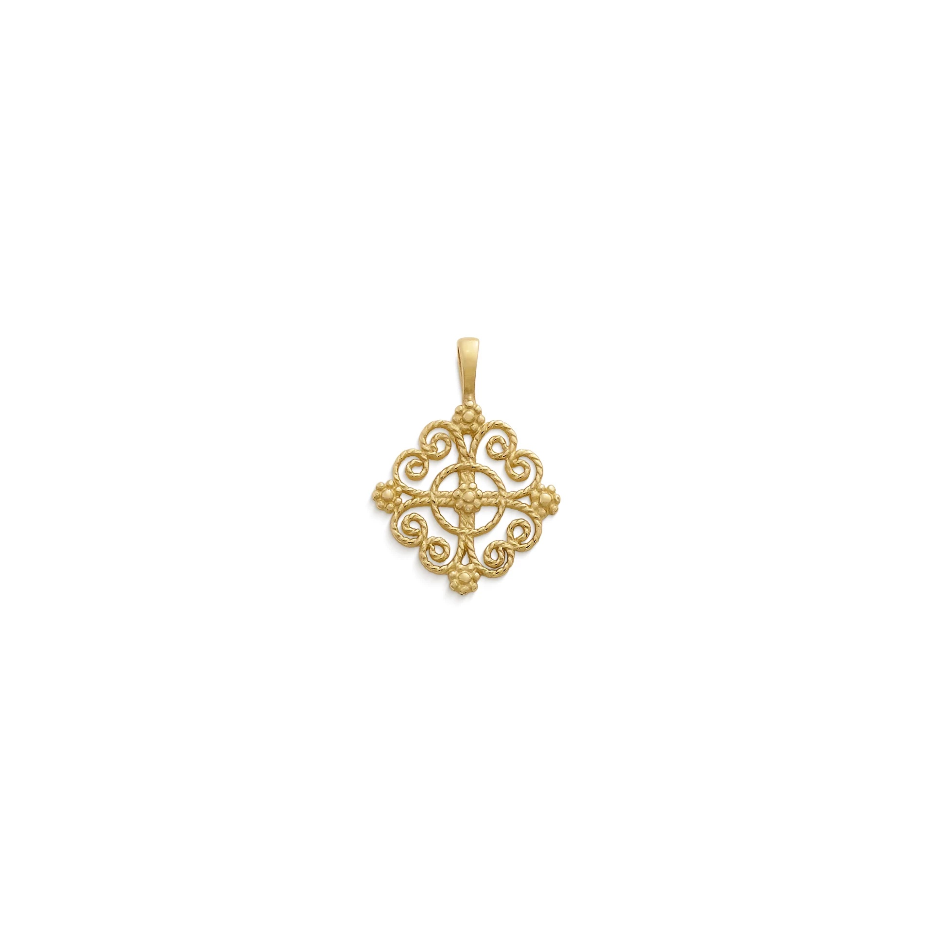 Twisted Wire Lacy Cross Pendant